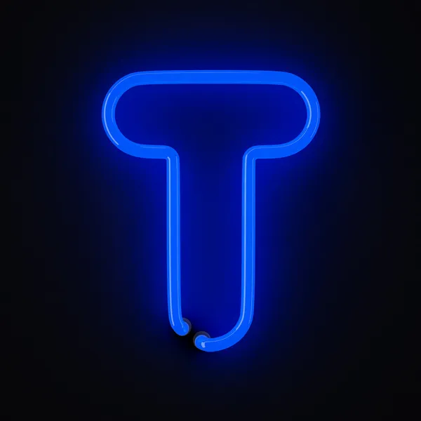 Neon letter T — Stock Photo, Image