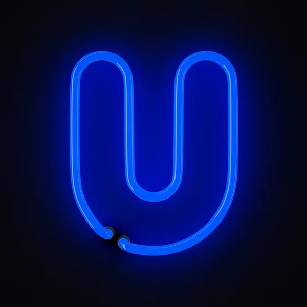 Neon letter U — Stock Photo, Image