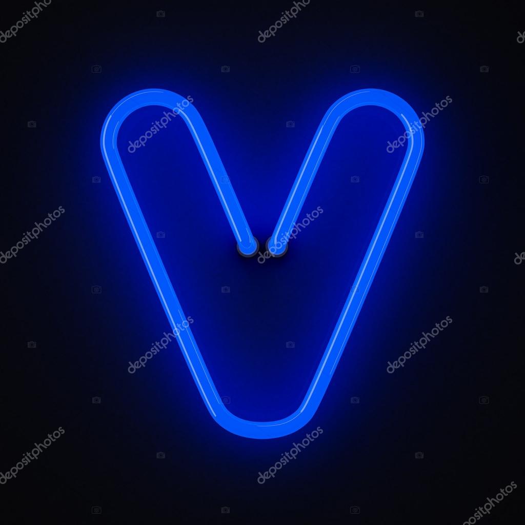 Neon Letter V Stock Photo By C 3d Pic