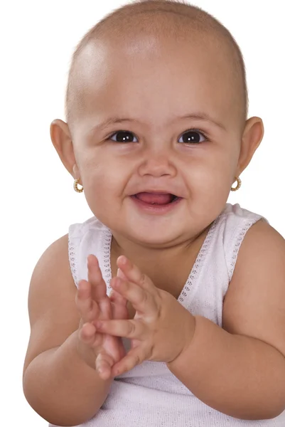 Primer plano de un bebé sonriendo —  Fotos de Stock