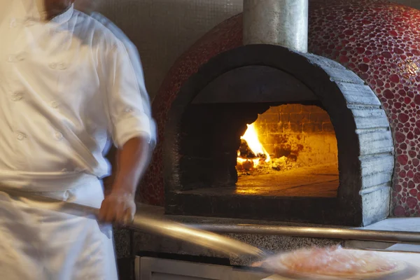 Chef preparing food in a commercial kitchen Stock Picture