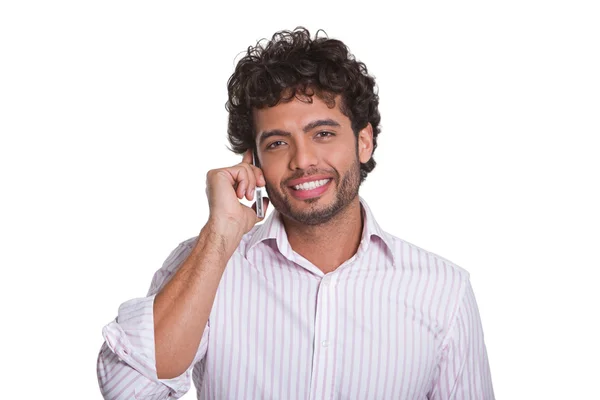 Unge man pratar i mobiltelefon — Stockfoto