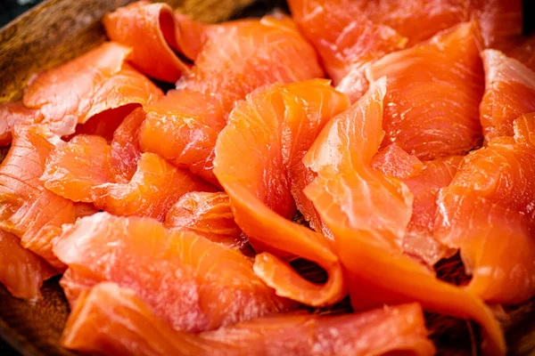 Pickled salmon fillet. Macro background. High quality photo