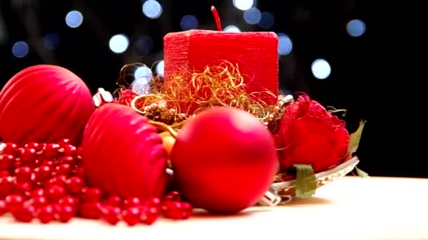 Velas de Navidad cuadradas — Vídeos de Stock