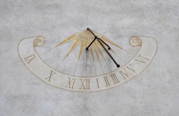 Sundial on the Town tower, city Roznava, Slovakia — Stock Photo, Image