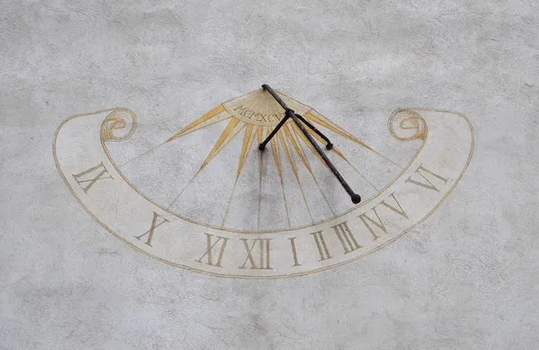 Sundial on the Town tower, city Roznava, Slovakia — Stock Photo, Image