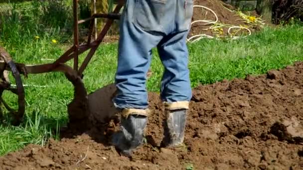 Treuil électrique et charrue à main pour le labour — Video