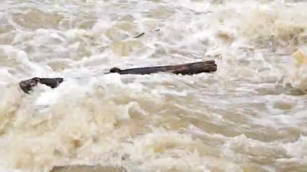 Caudal tempestuoso del río — Vídeo de stock