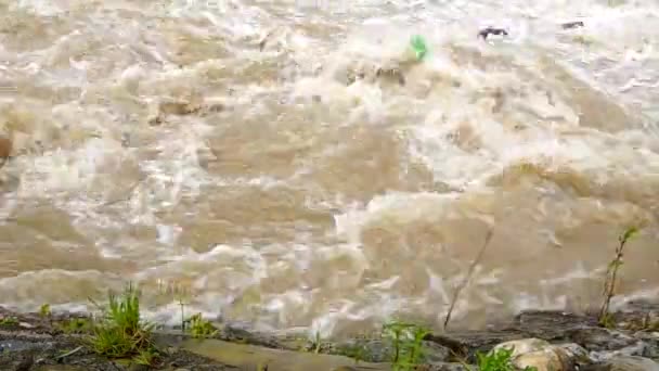 Tempestuous flow of the river — Stock Video