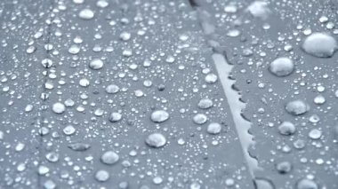 bir şemsiye düşen yağmur damlaları