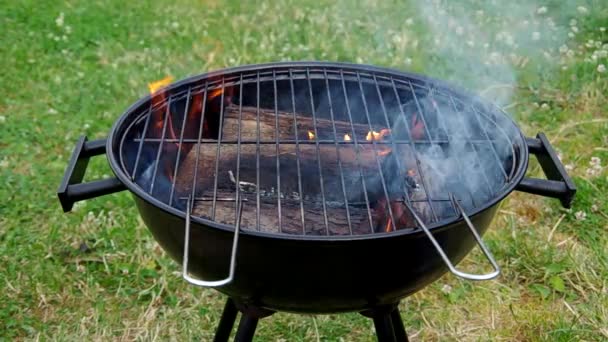 Grill zum Grillen — Stockvideo