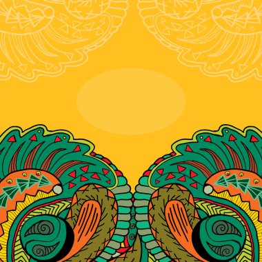 etnik süsleme turuncu kart şablonu