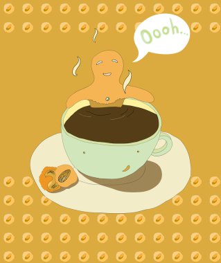 Zencefilli kurabiye adam bir kahve Kupası
