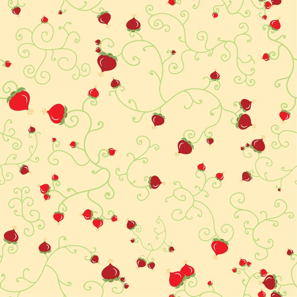 Floral berries seamless pattern — Stock Vector