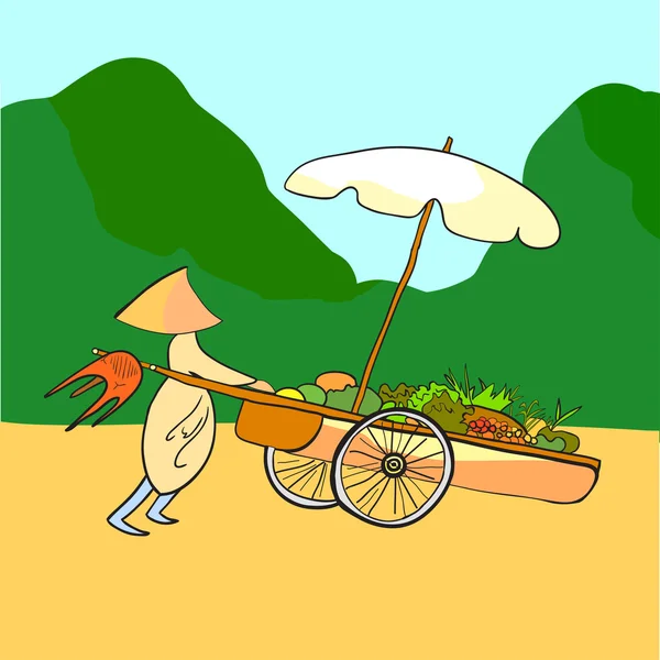 Asya meyve satıcısı