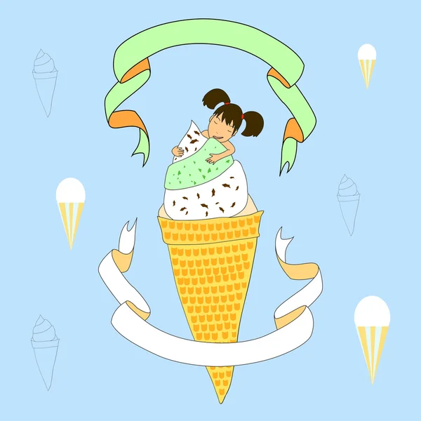 Jedlík zmrzliny — Stockový vektor