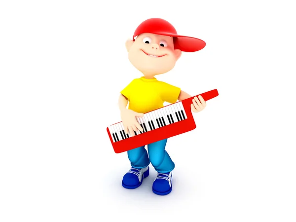 Boy playing on piano — Stock Photo, Image