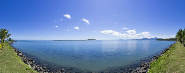 Tropische panorama in fiji Stockfoto