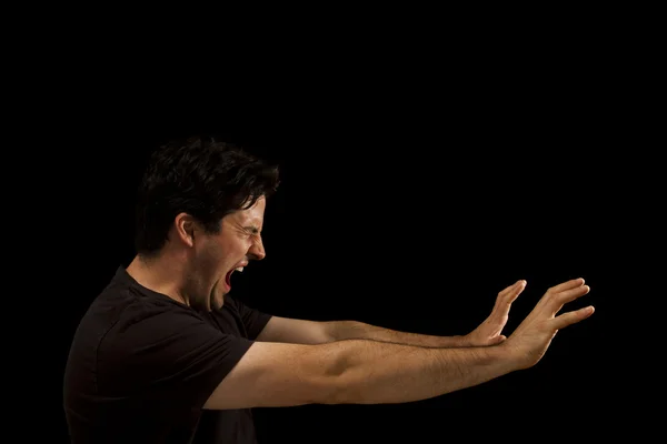 Man screams out and reaches — Stock Photo, Image