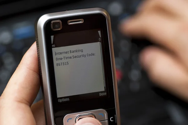 Sms 1 つ時間のセキュリティ コード — ストック写真