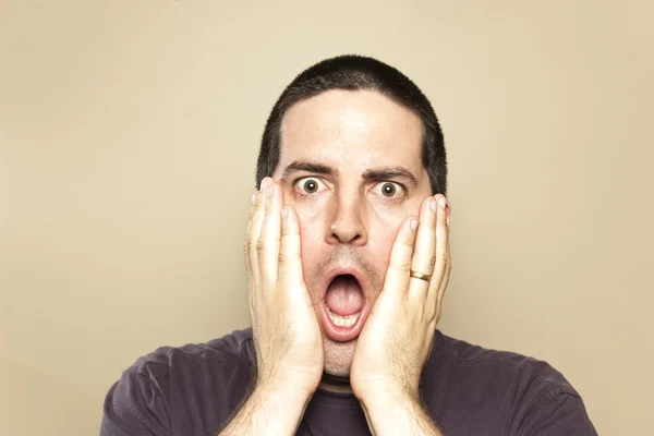 Man is shocked and awed — Stock Photo, Image