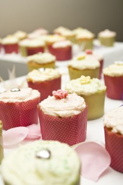 bir tabloda düzenlenmiştir cupcakes