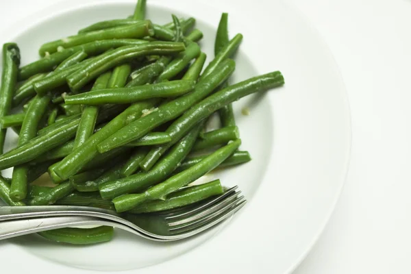 Bijgerecht van groene bonen — Stockfoto