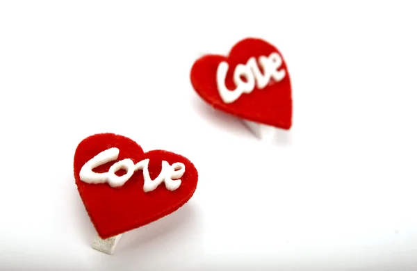 Red heart with write love — Stock Photo, Image