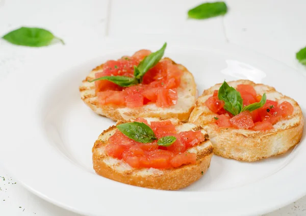 Fresh Italian bruschette — Stock Photo, Image