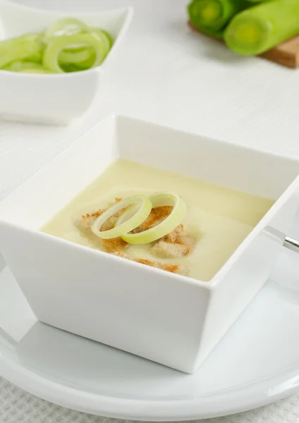 Zuppa di porri freschi — Foto Stock