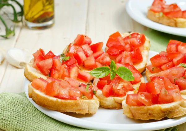 Čerstvý italská bruschetta — Stock fotografie