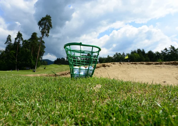 Golf balls in the basket — Stock Photo, Image