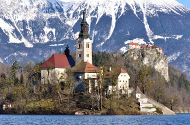Alpine lake in Bled, Slovenia clipart