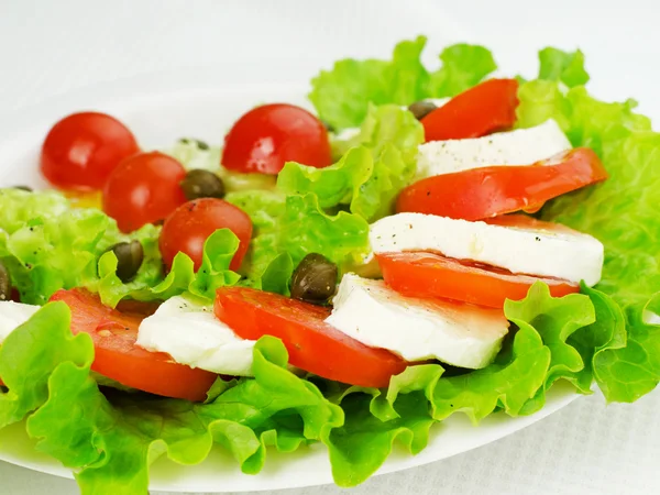 Salad with tomatoes and mozzarella — Stock Photo, Image