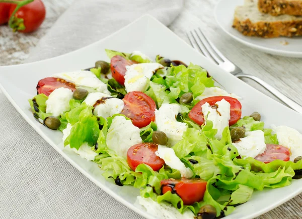 Salad with tomatoes and mozzarella — Stock Photo, Image