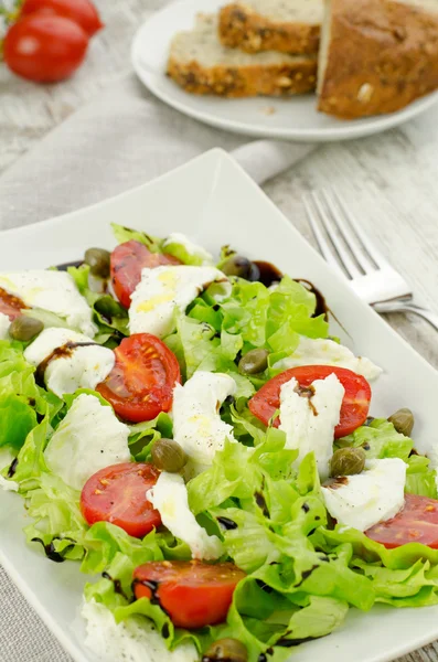 Salade met tomaten en mozzarella — Stockfoto