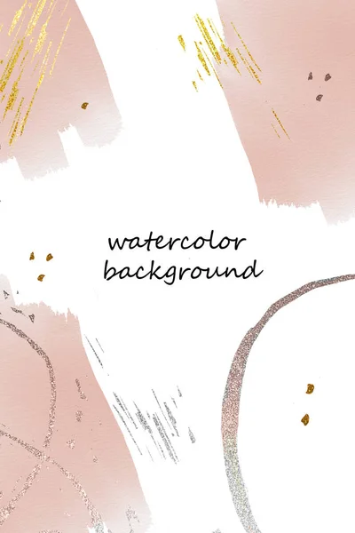 Abstarct watercolor background with gold elements — Stockfoto