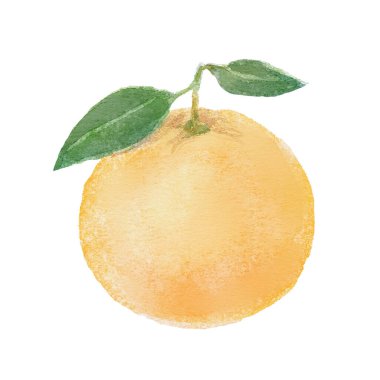 Yeşil dallı ve yapraklı suluboya turuncu