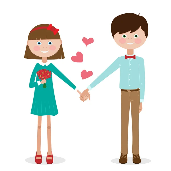 Cute young couple in love — Stock Vector