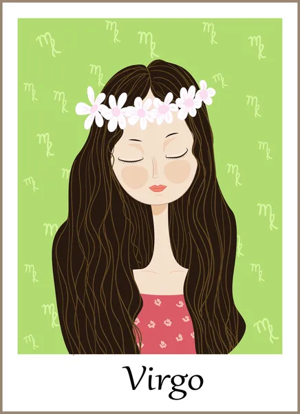 Horoscope. Zodiac signs-Virgo — Stock Vector