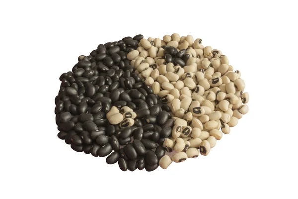 Multicolored grains beans on a white background closeup — Stock Photo, Image