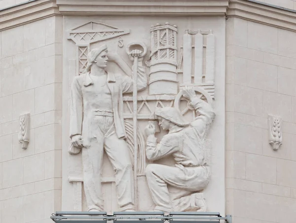 Tema Skulpturala Väggmålningar Dekorera Väggarna Byggnader Bas Relief Väggen — Stockfoto