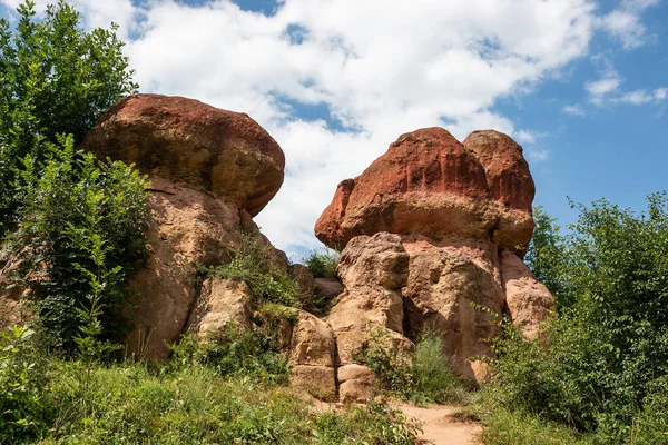 Piedras Rojas Hongo Rojo Parque Nacional Naturaleza Kislovodsk Naturaleza Trabajó — Foto de Stock