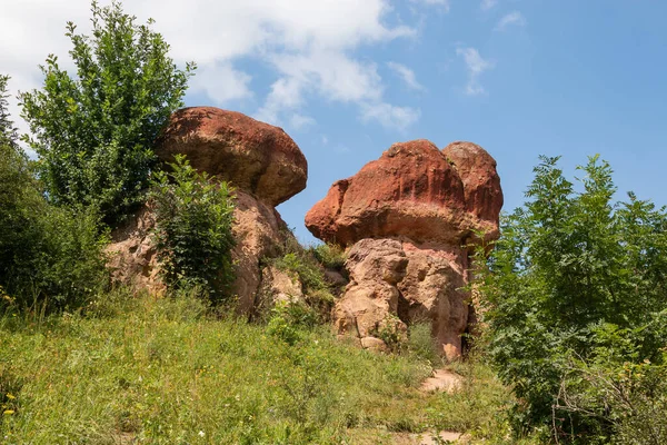 Piedras Rojas Hongo Rojo Parque Nacional Naturaleza Kislovodsk Naturaleza Trabajó — Foto de Stock
