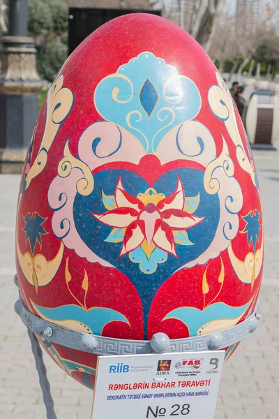 Азербайджан Баку Приморский Бульвар Марта 2018 Года Окрашенные Яйца Празднование — стоковое фото