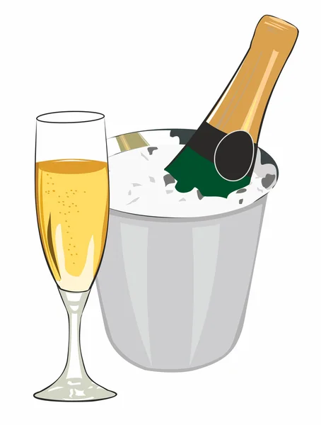 Gekoelde champagne — Stockvector