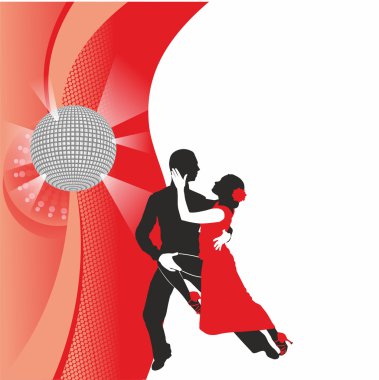 couple1 dans ile kırmızı bir arka plan