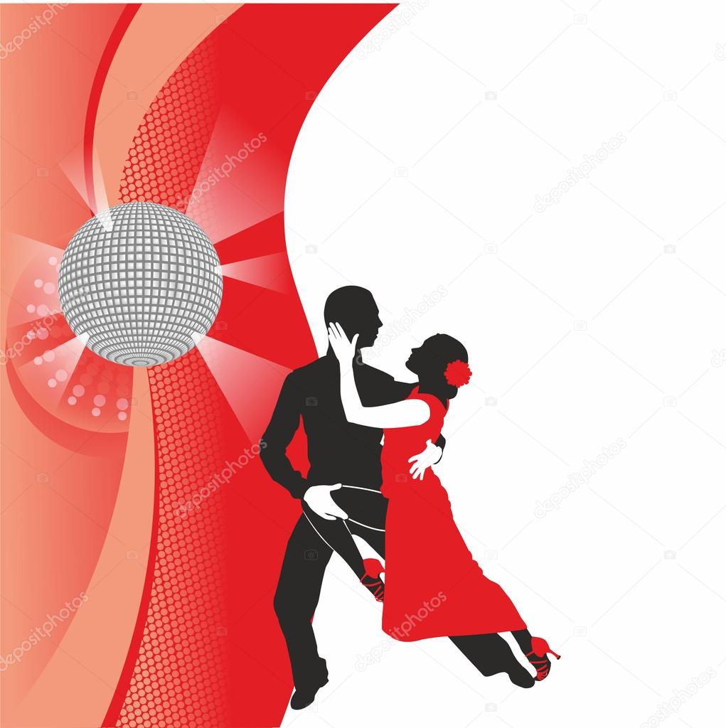 red background with dancing couple1