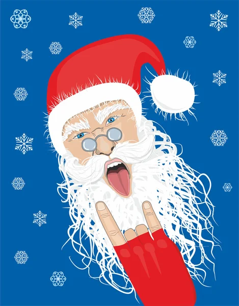 Père Noël aime le rock — Image vectorielle