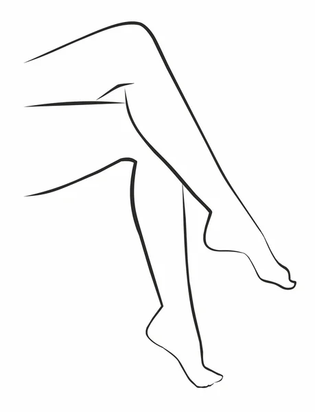 Obrys ženské nohy — Stockový vektor